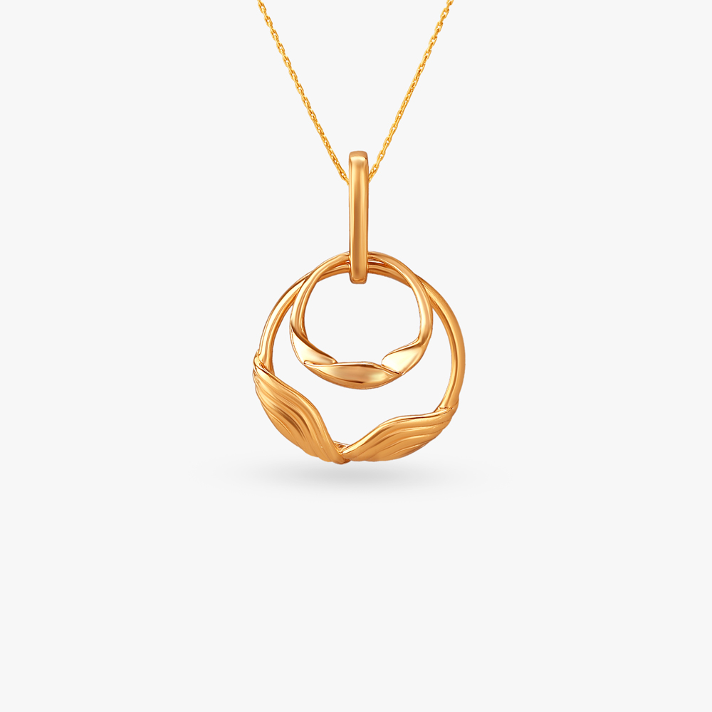 

Circular Elegance Gold Pendant and Earrings Set