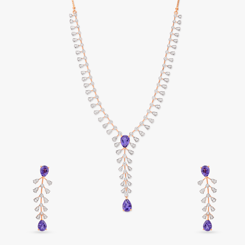 Exquisite Raindrop Diamond Necklace Set