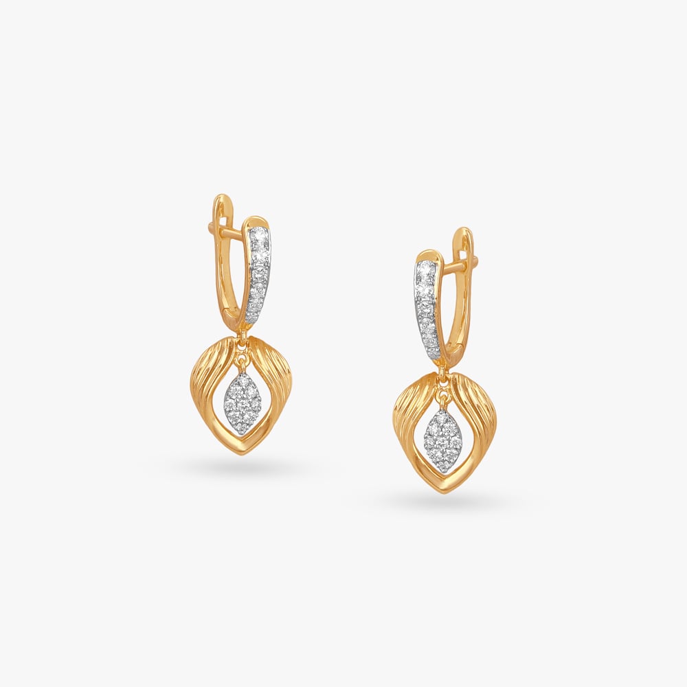 Graceful Charm Diamond Hoop Earrings