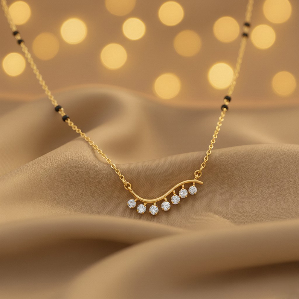 Curved Vine Diamond Mangalsutra