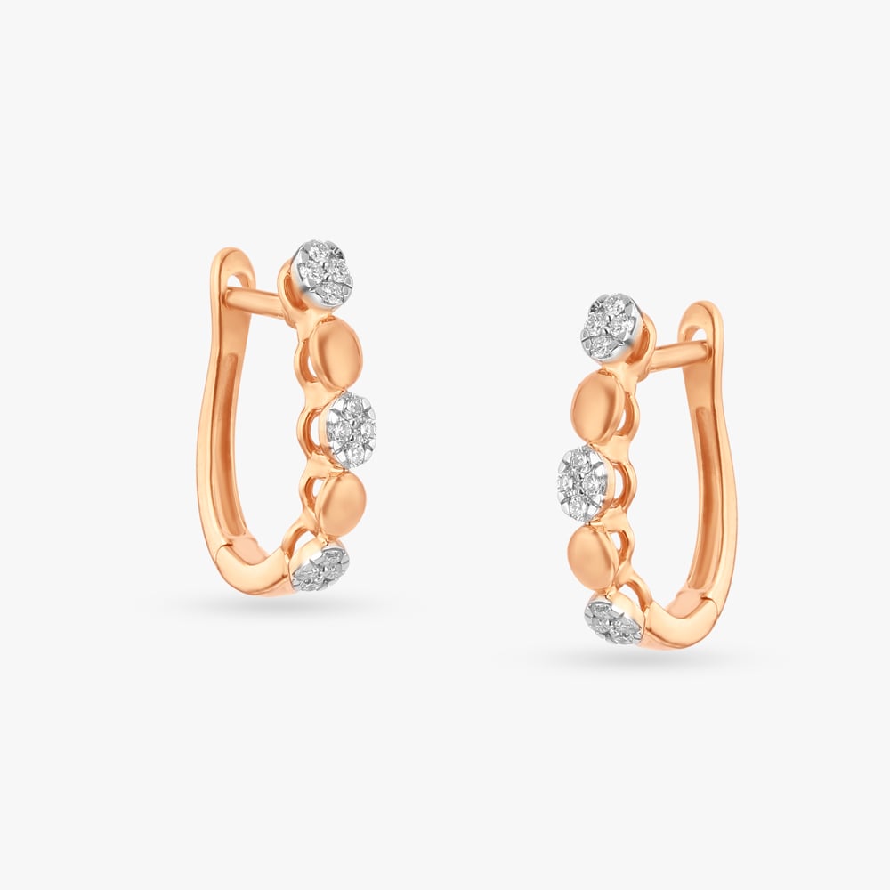 Orbit Trail Diamond Hoop Earrings