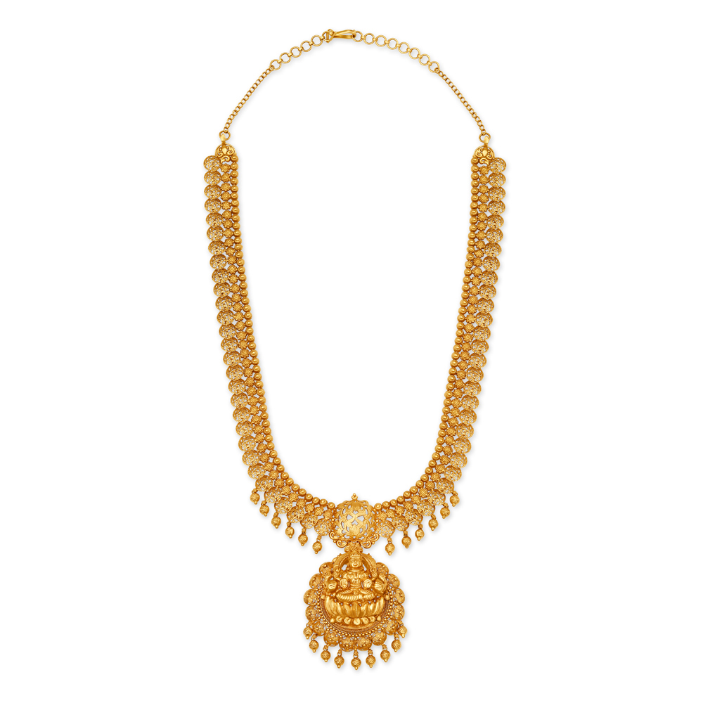Beautiful 22 Karat Yellow Gold Goddess Lakshmi Haaram