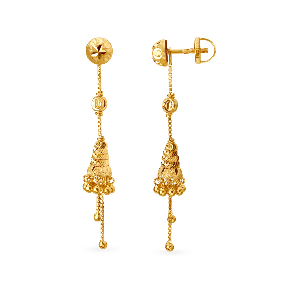 

Delicate 22 Karat Yellow Gold Beaded Drops