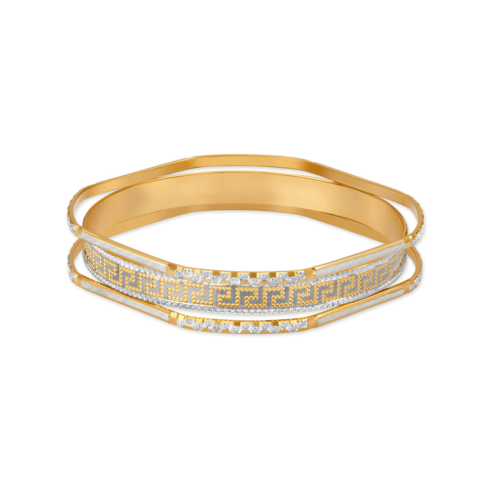 Striking Rhodium Gold Bangle