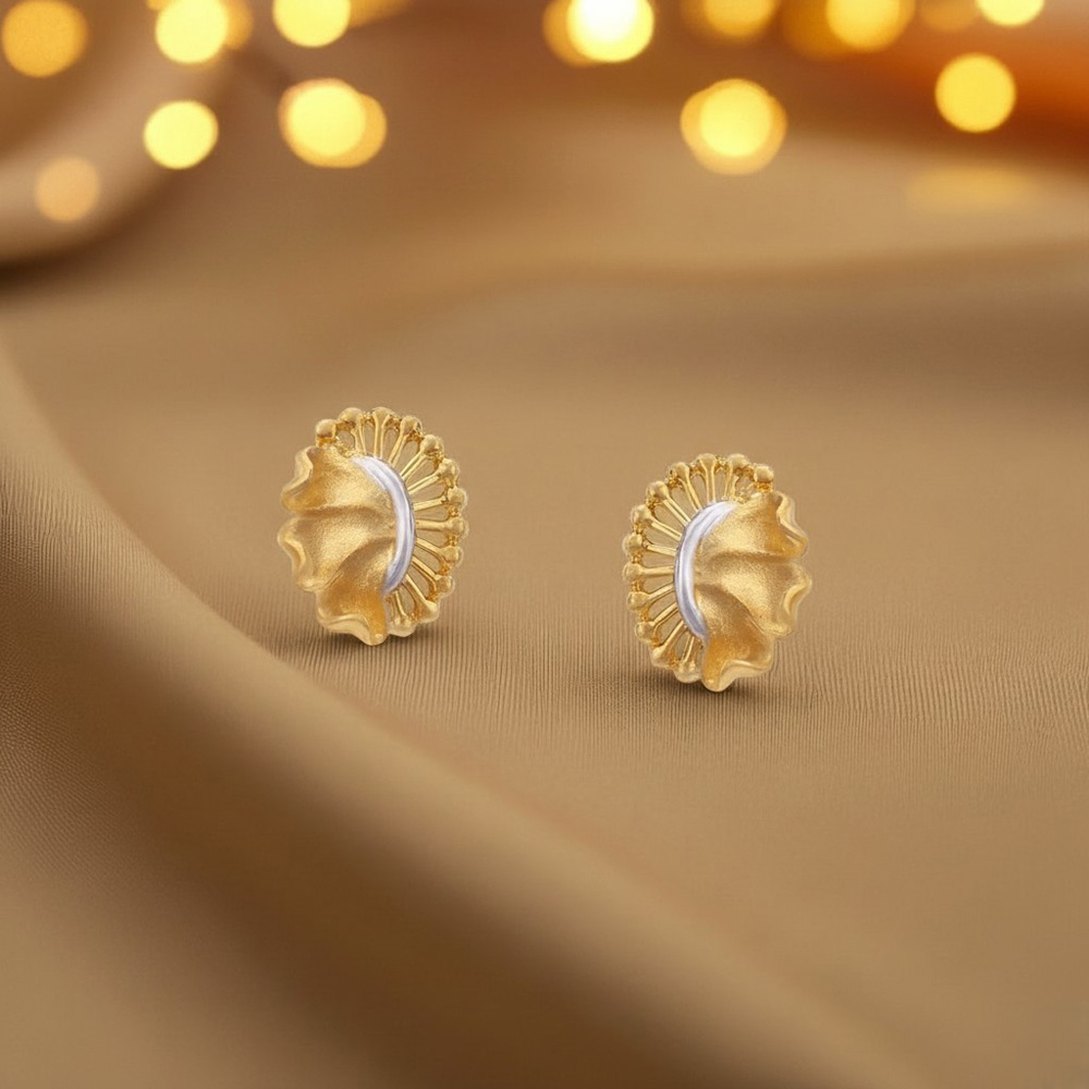Radiant Aura Gold Stud Earrings