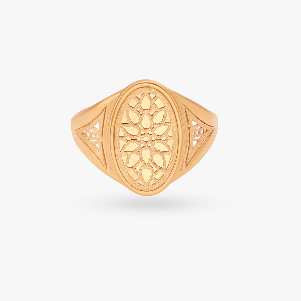 

Signet Foliage Gold Finger Ring