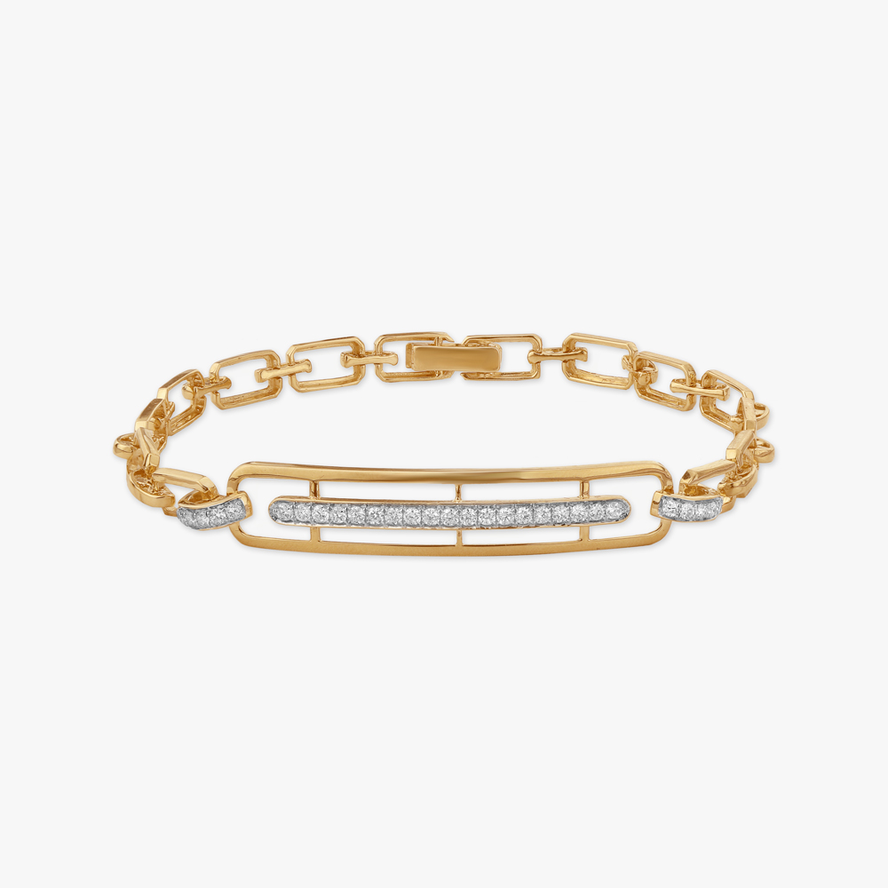 Sleek Gleam Diamond Bracelet For Men