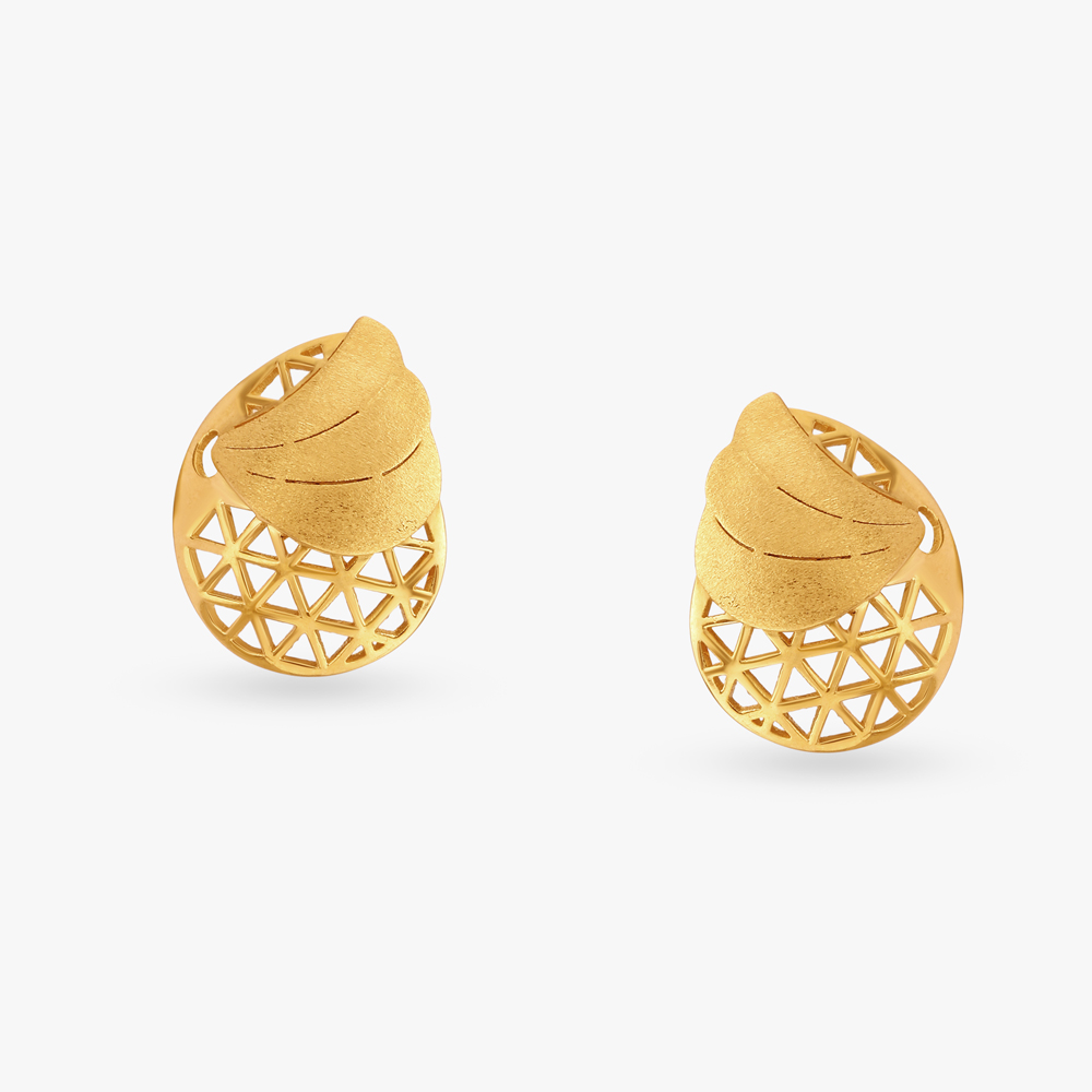 Sculptural Gold Stud Earrings