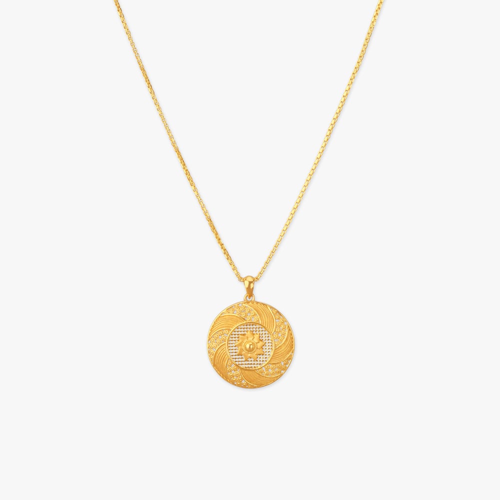 Spiral Glory Gold Pendant with Chain