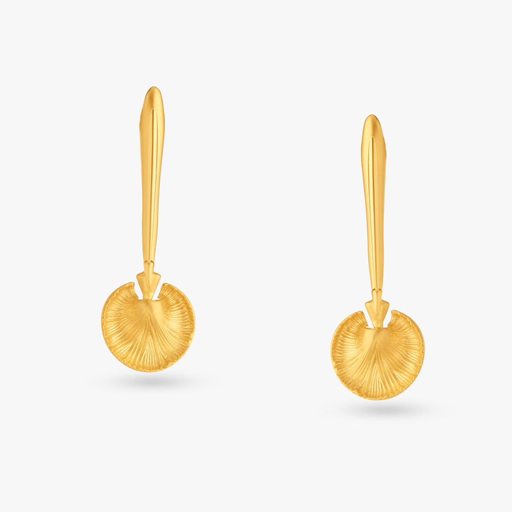 Abstract Bar Gold Drop Earrings