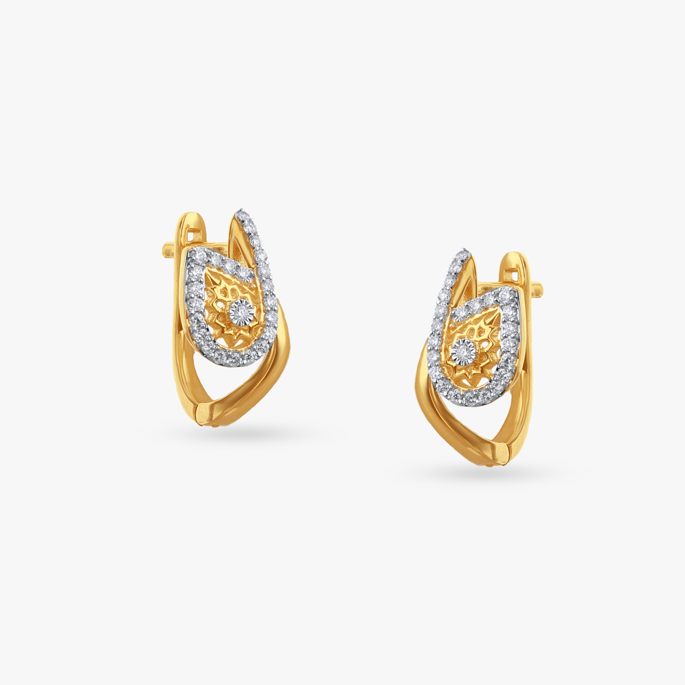 Dewdrop Radiance Diamond Hoop Earrings