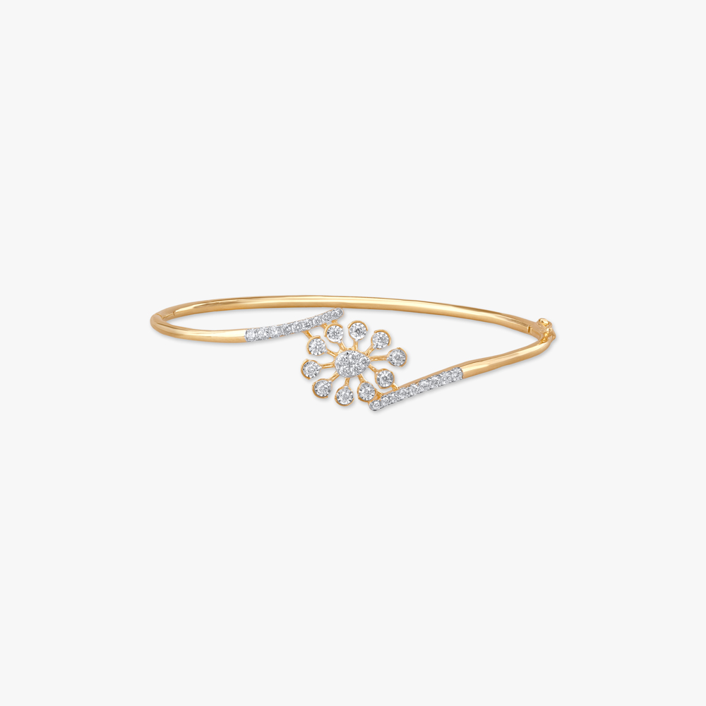Floral Curve Diamond Bangle