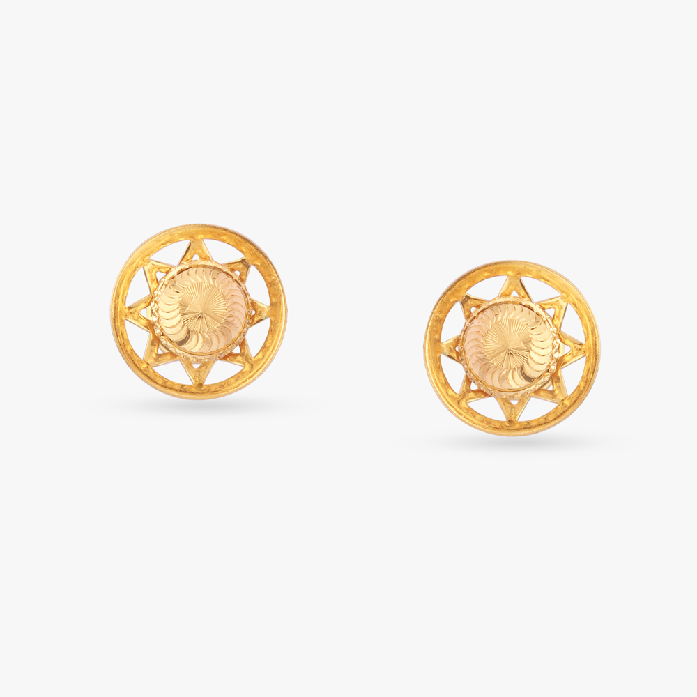 Sunlit Gold Stud Earrings