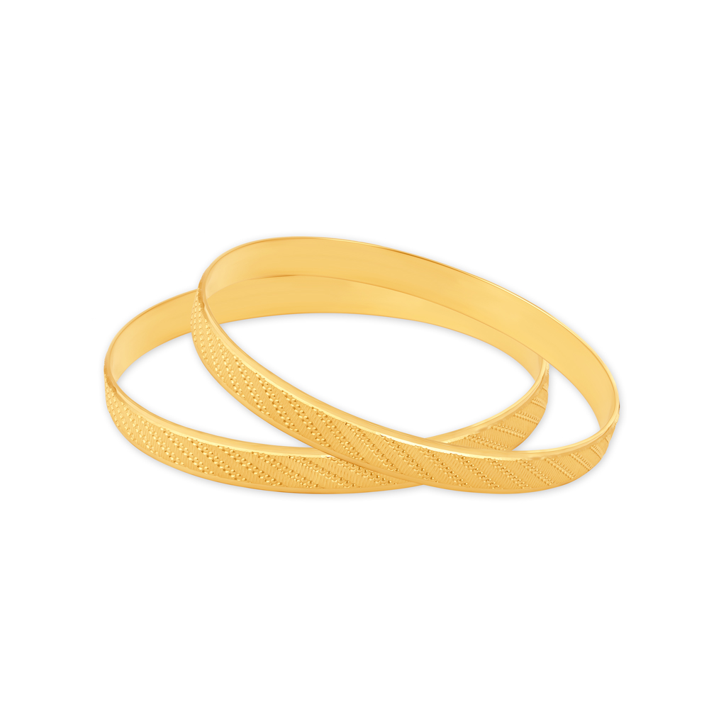 Refined Textured Gold Bangles