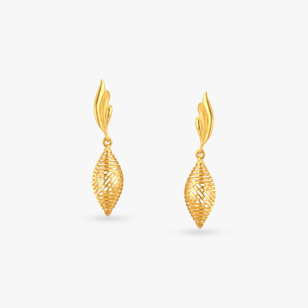 Whirl Weave Gold Drop Earrings