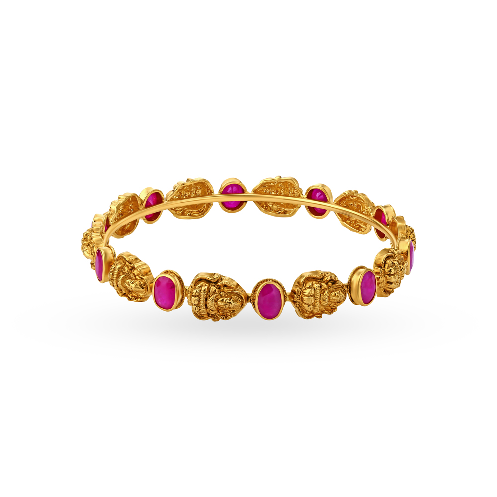 Captivating Gold Ruby Bangle