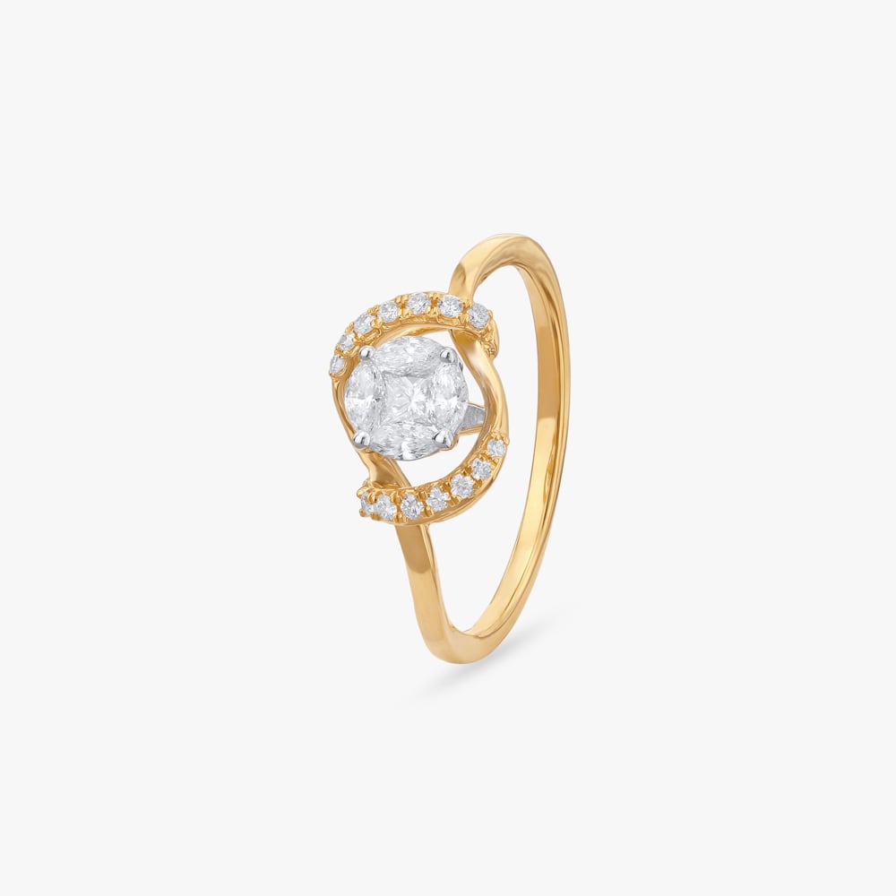 Twisted Loop Diamond Ring