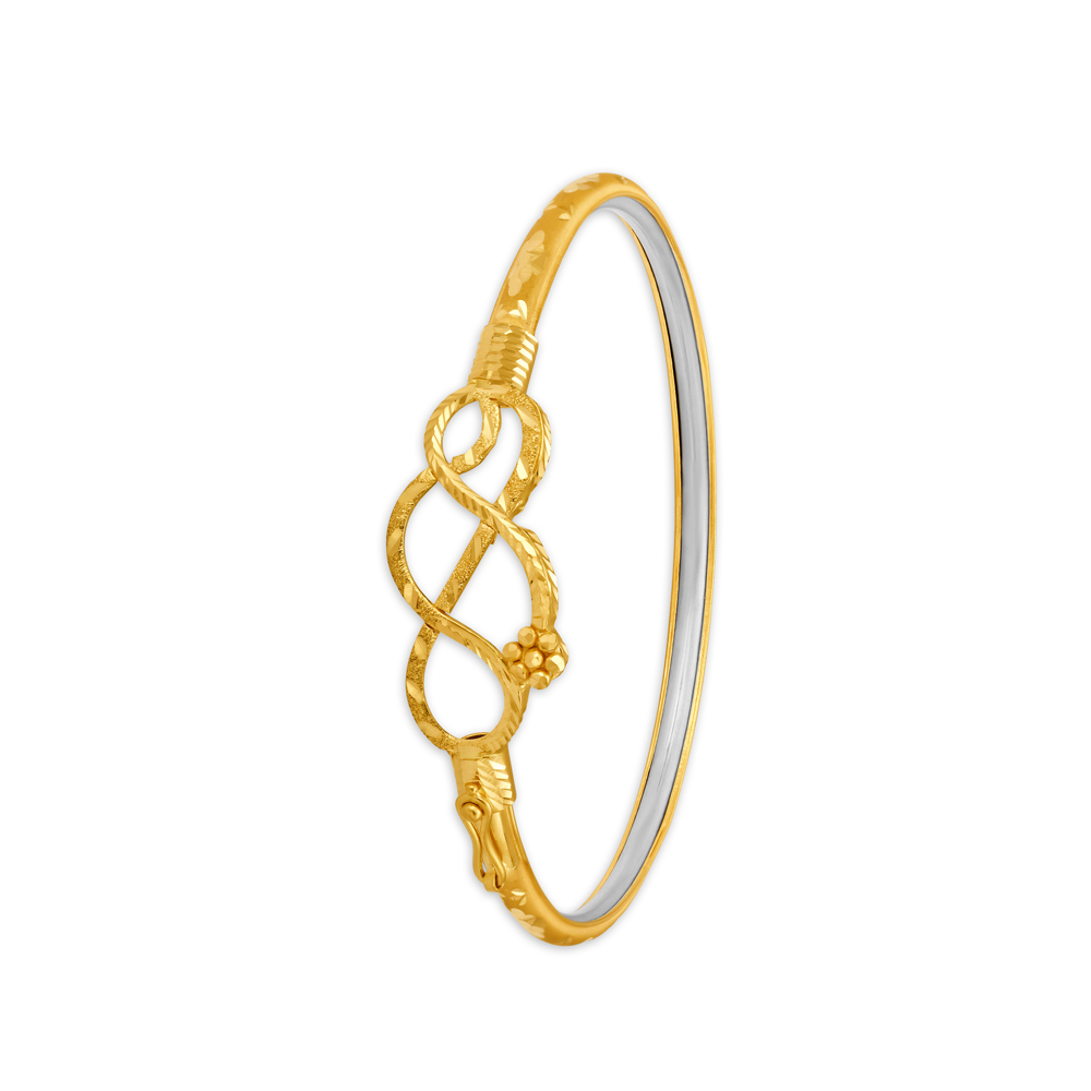 

Decorative Yellow Gold Floral Vine Bangle
