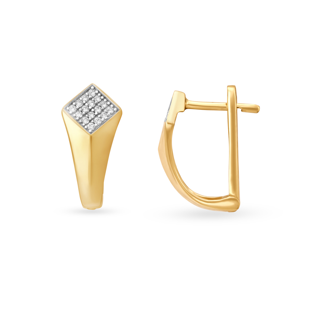 

Elegant Minimal Diamond Hoop Earrings