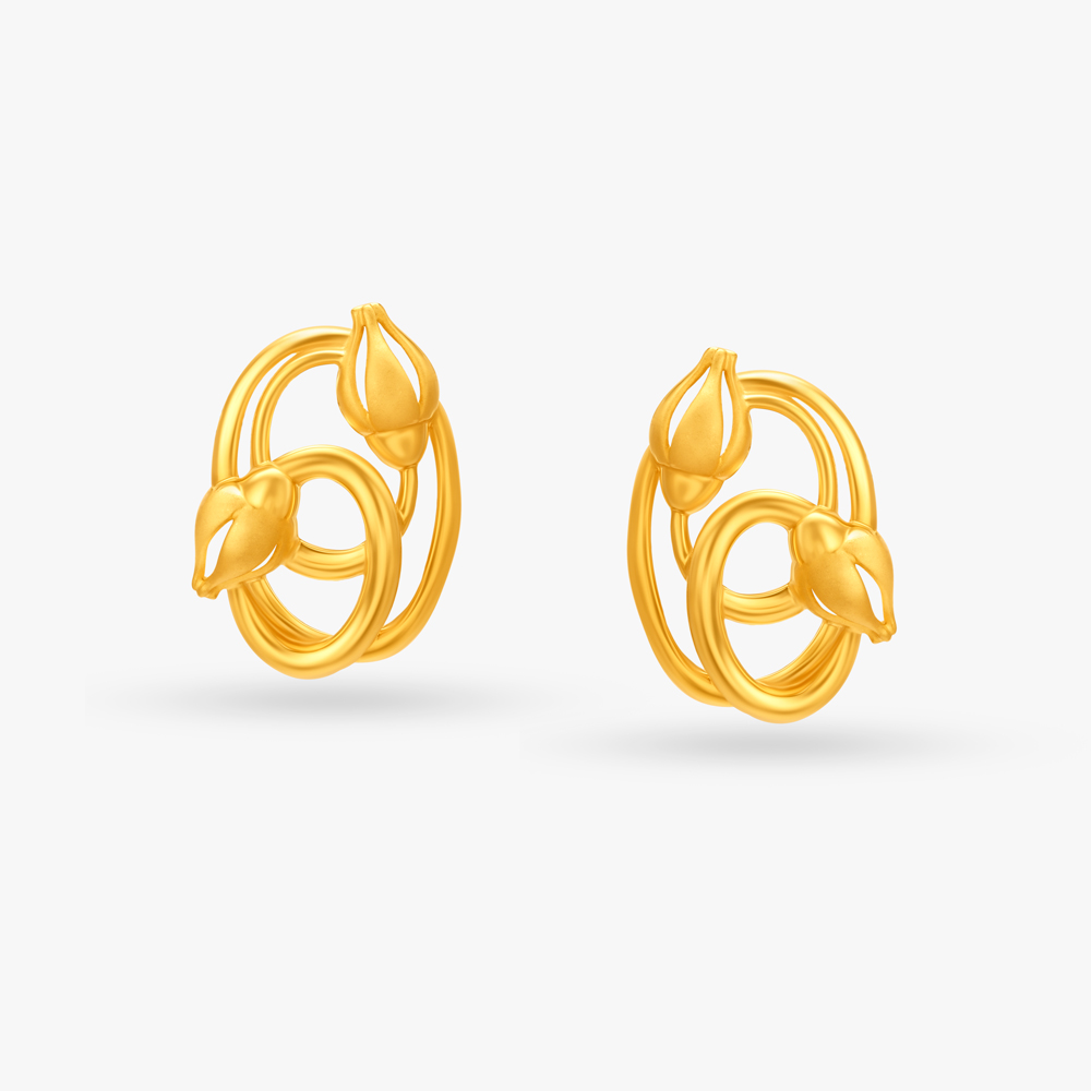 Crossover Leaves Stud Earrings