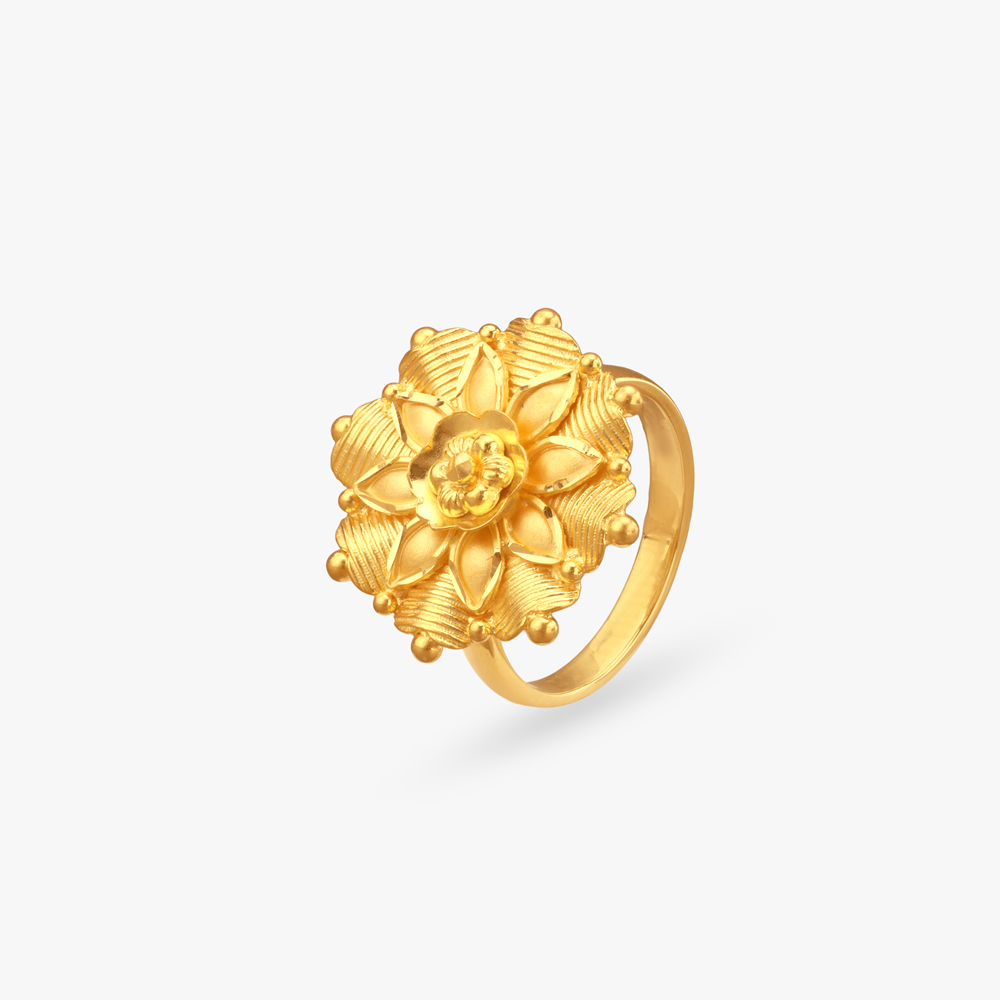 Regal Bloom Gold Ring