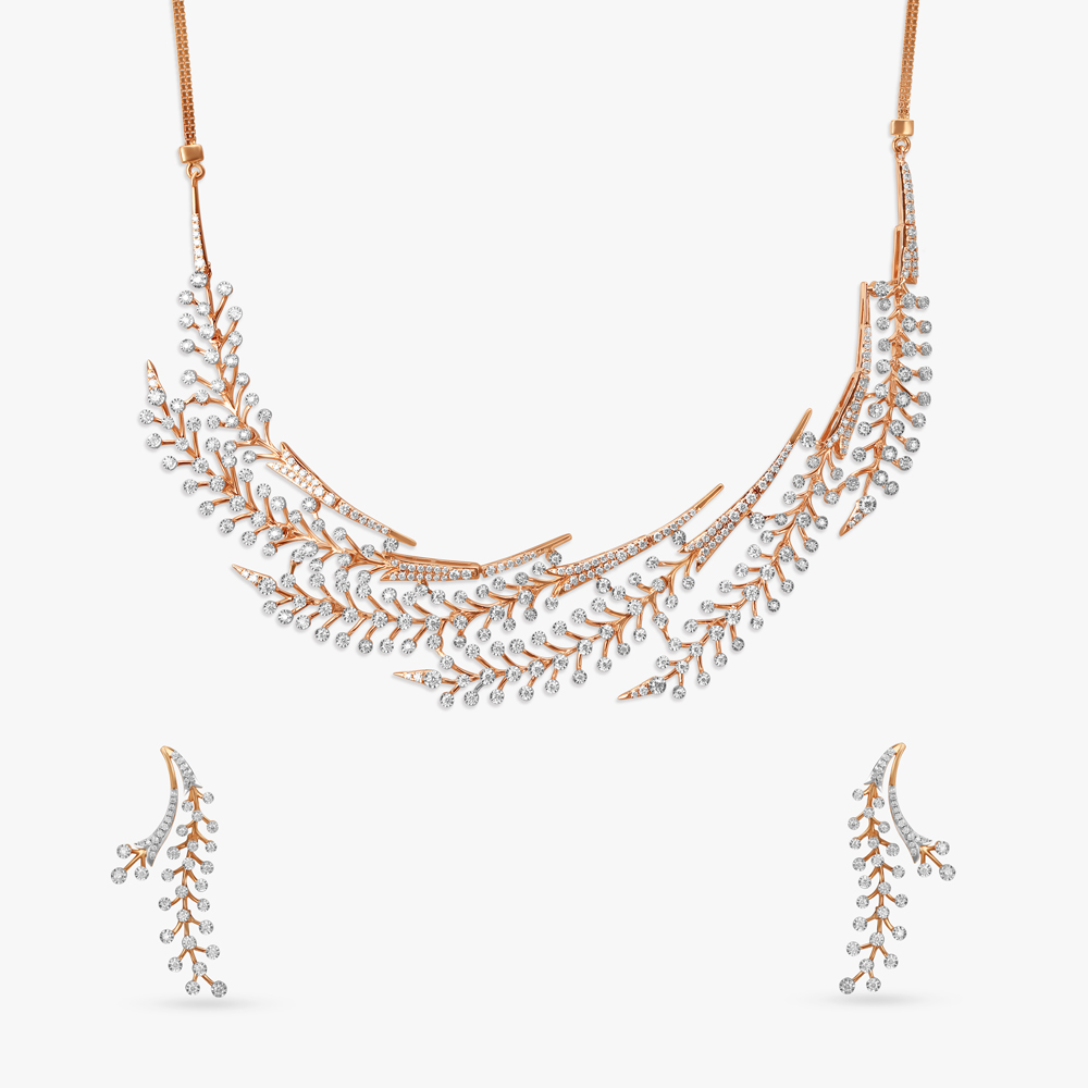 Ethereal Bloom Diamond Necklace Set