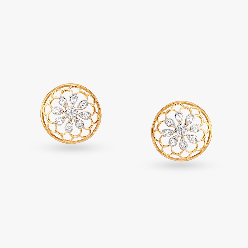 Mandala Grace Diamond Stud Earrings