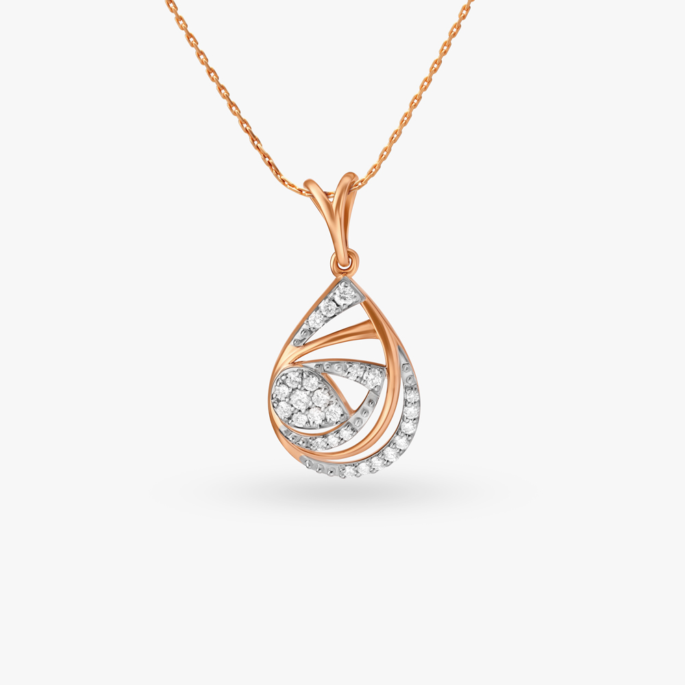 

Ethereal Teardrop Diamond Pendant and Earrings Set