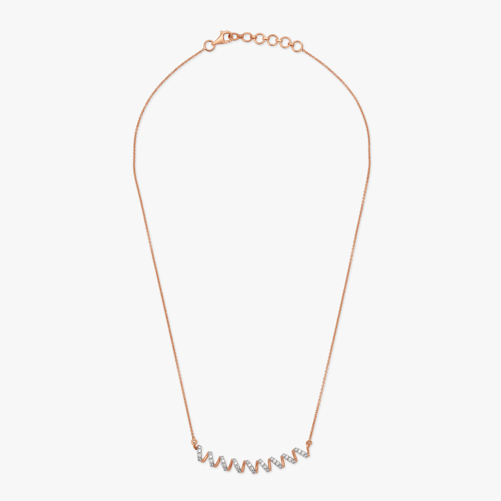 

Stylish Spiral Diamond Necklace Set