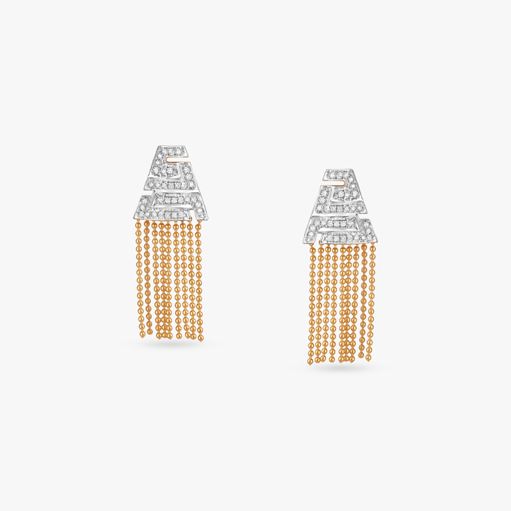 Sparkle Fringe Diamond Drop Earrings