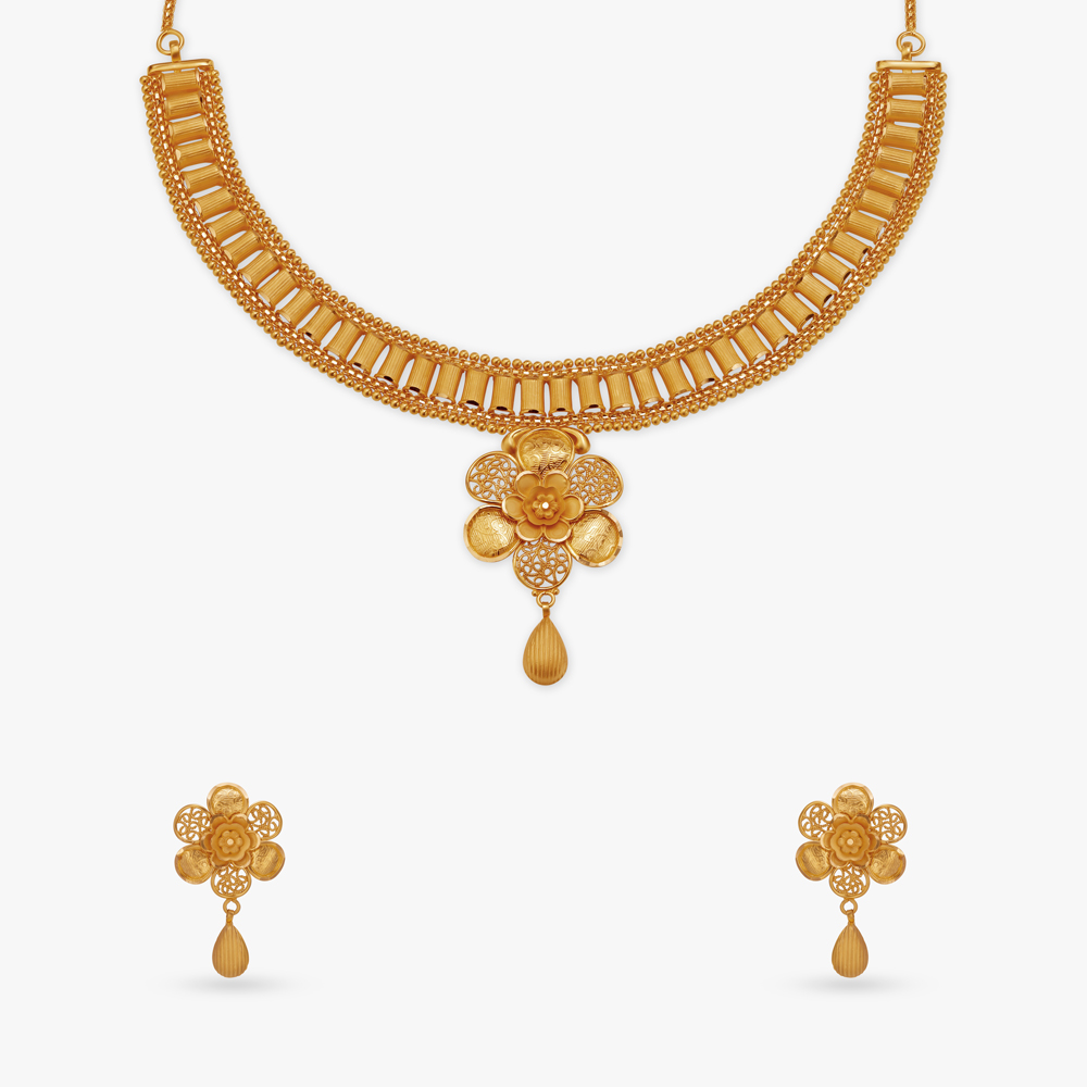 Blossom Gold Necklace Set