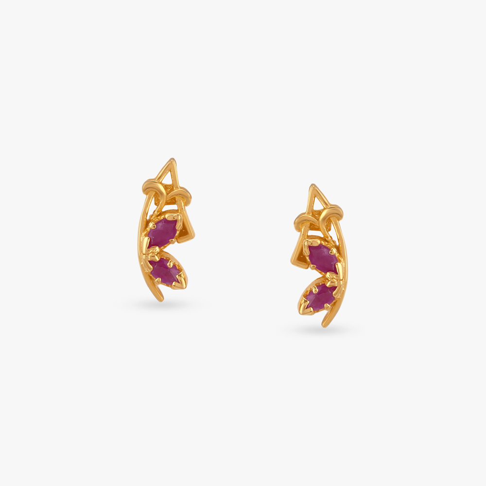 Flame Vine Stud Earrings for Kids