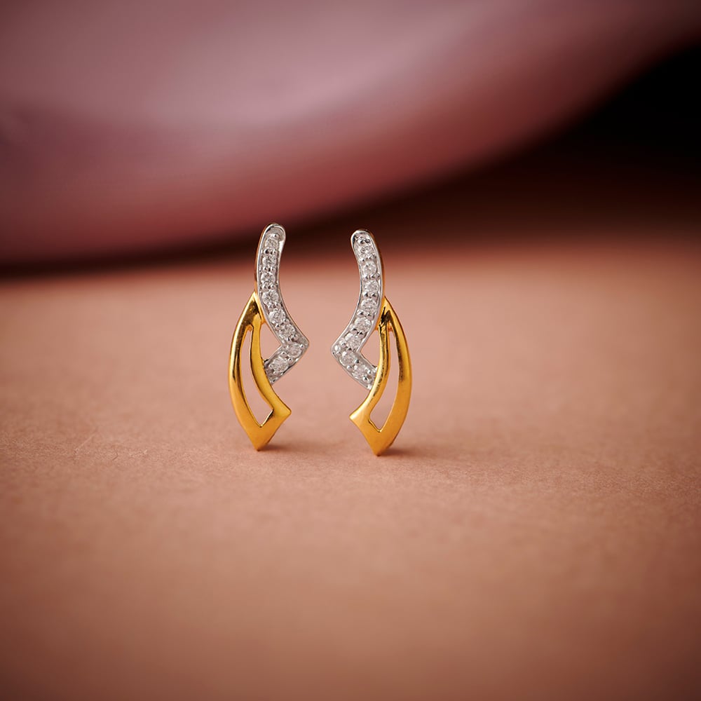 Abstract Glow Diamond Stud Earrings