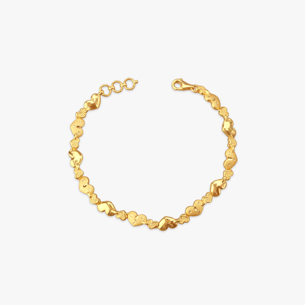 Linked Hearts Gold Bracelet