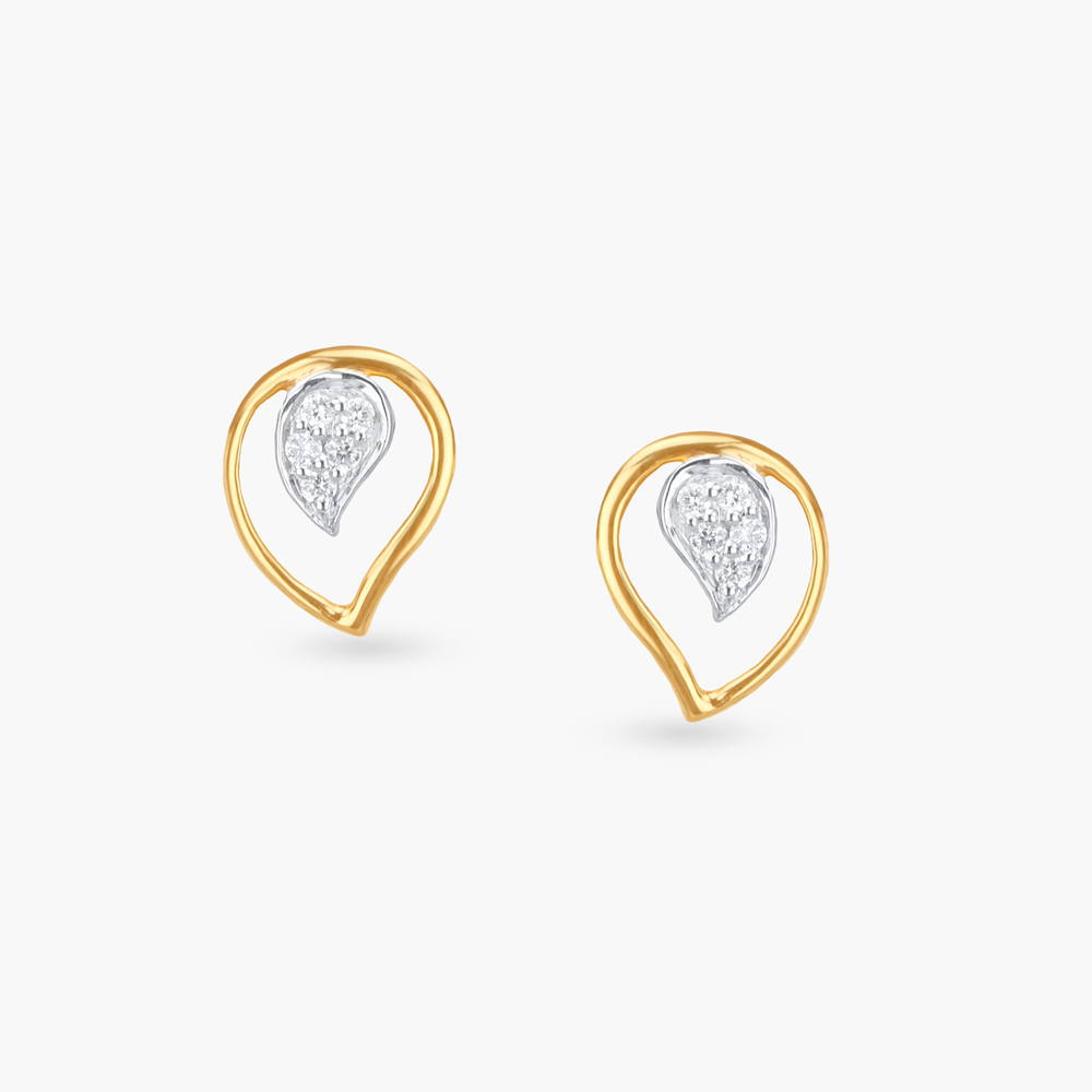 Sleek Teardrop Diamond Stud Earrings for Kids