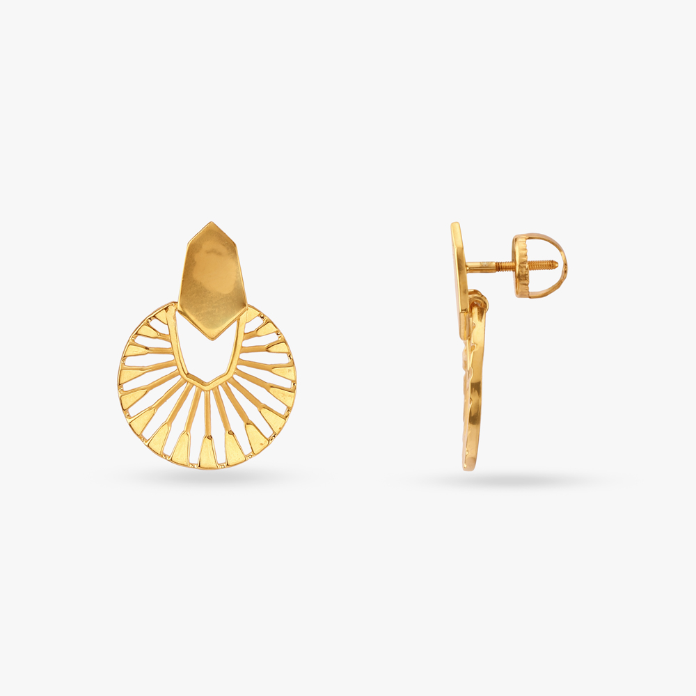 

Golden Spokes Drop Earrings