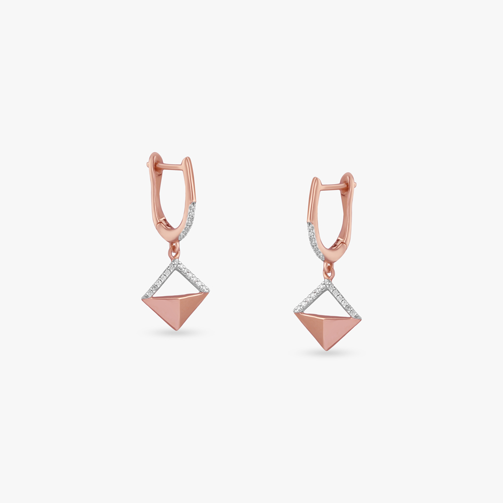 Tilted Glint Diamond Hoop Earrings