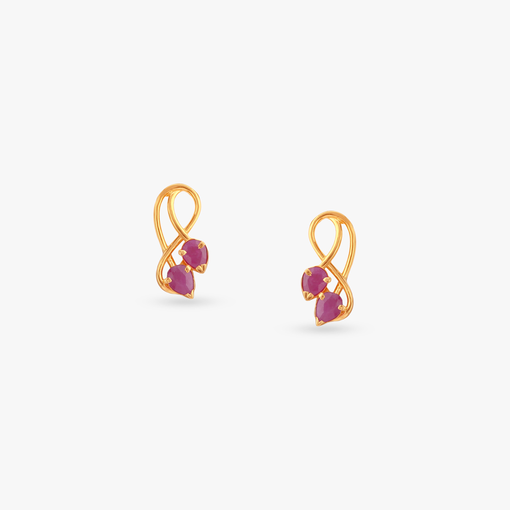 Chic Regal Ruby Stud Earrings