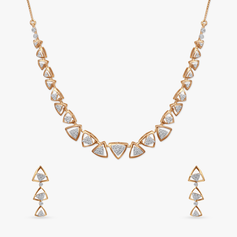 Bold Triad Diamond Necklace Set