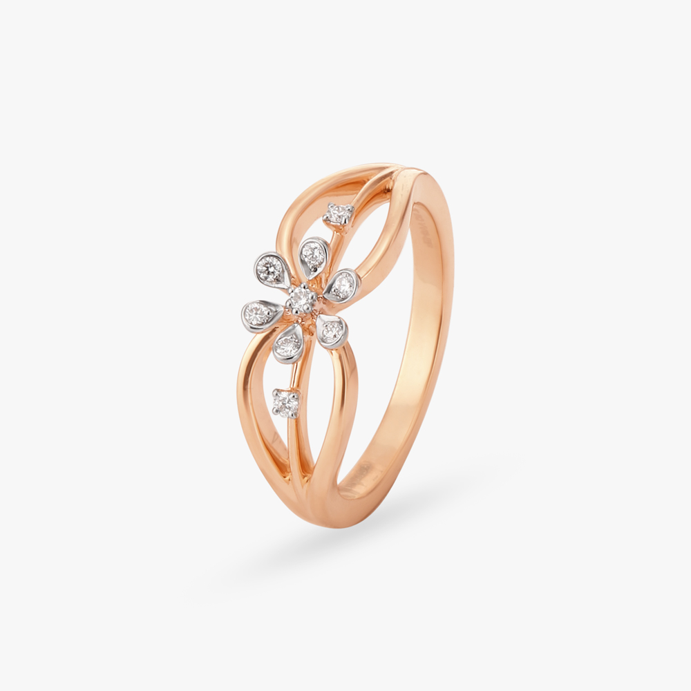 Enchanted Petal Diamond Finger Ring