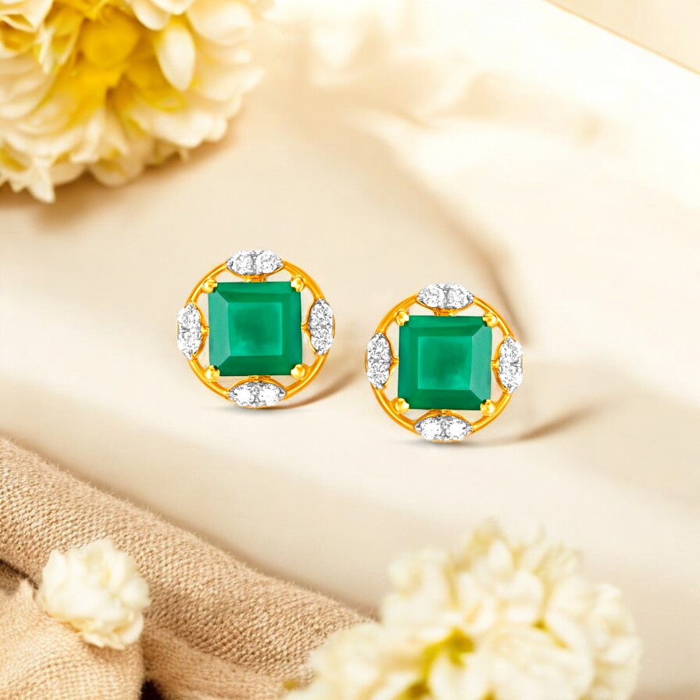 

Breathtaking Onyx Stone Diamond Stud Earrings for Kids