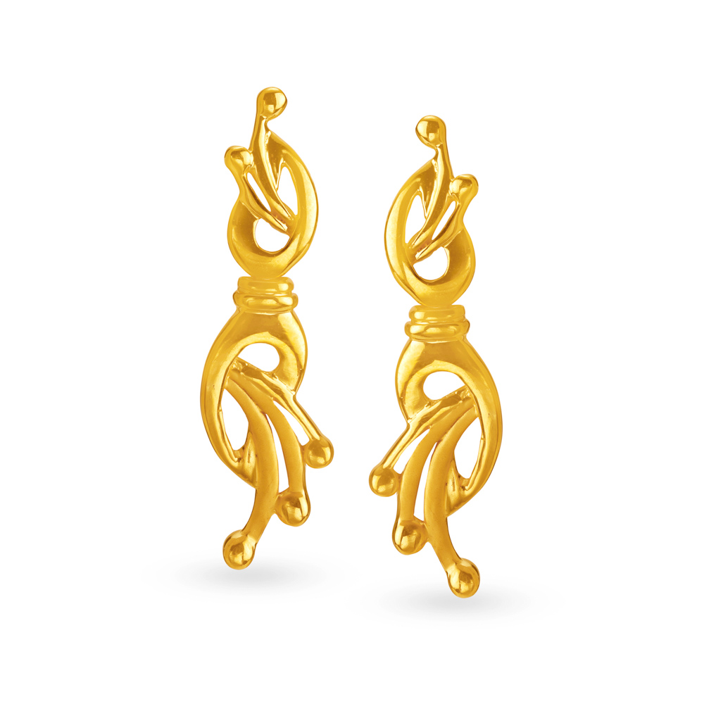 Exquisite 22 Karat Yellow Gold Paisley Drops
