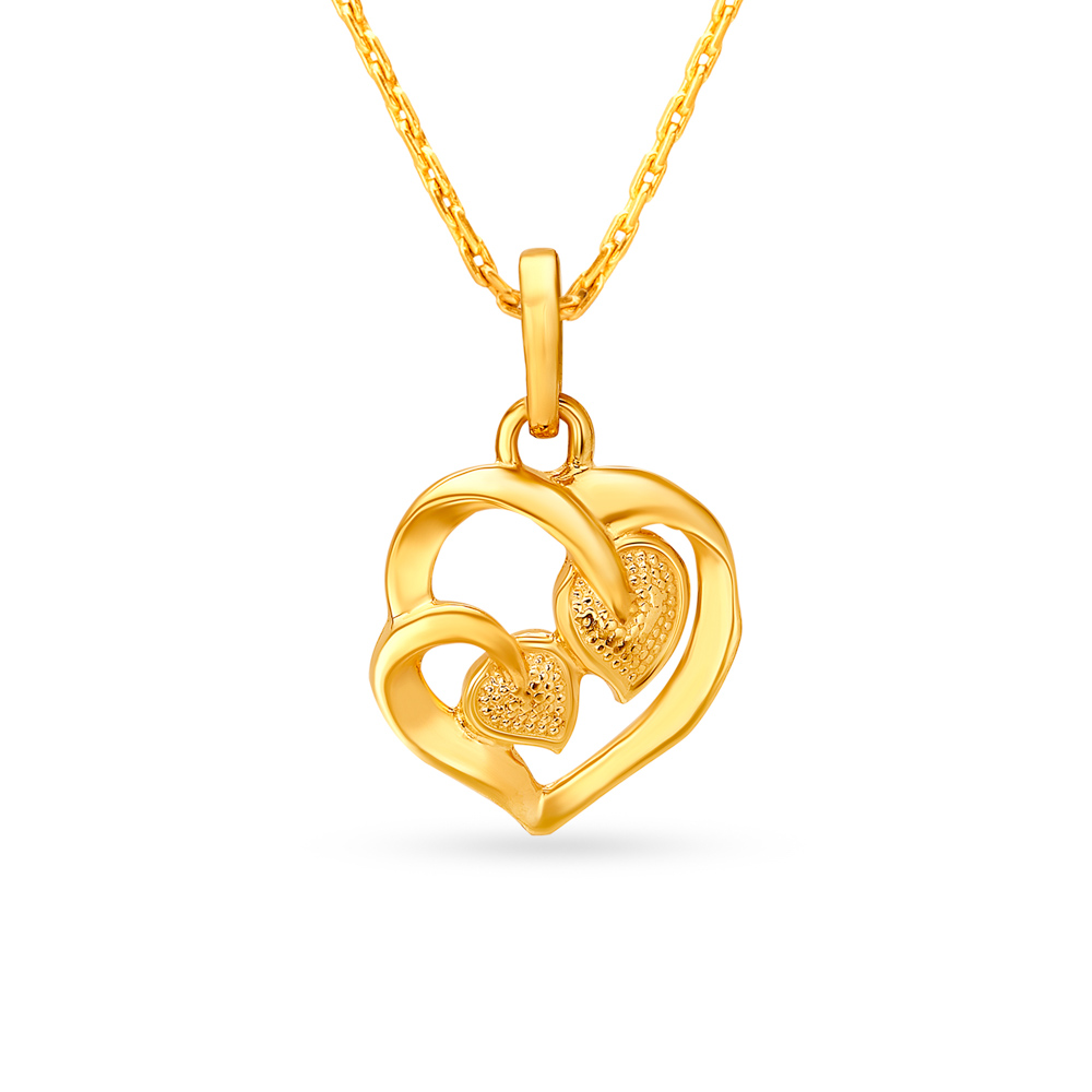 Double Leaf Gold Pendant