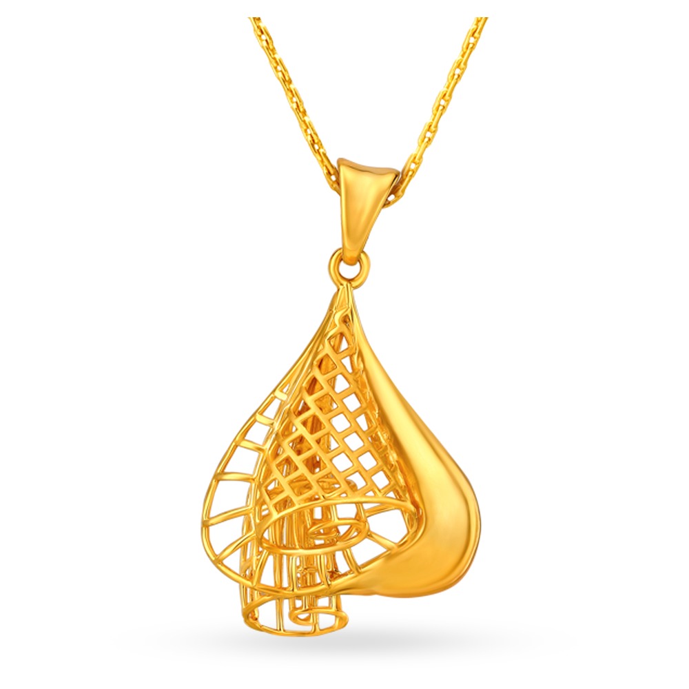 

Contemporary Musical Note Gold Pendant