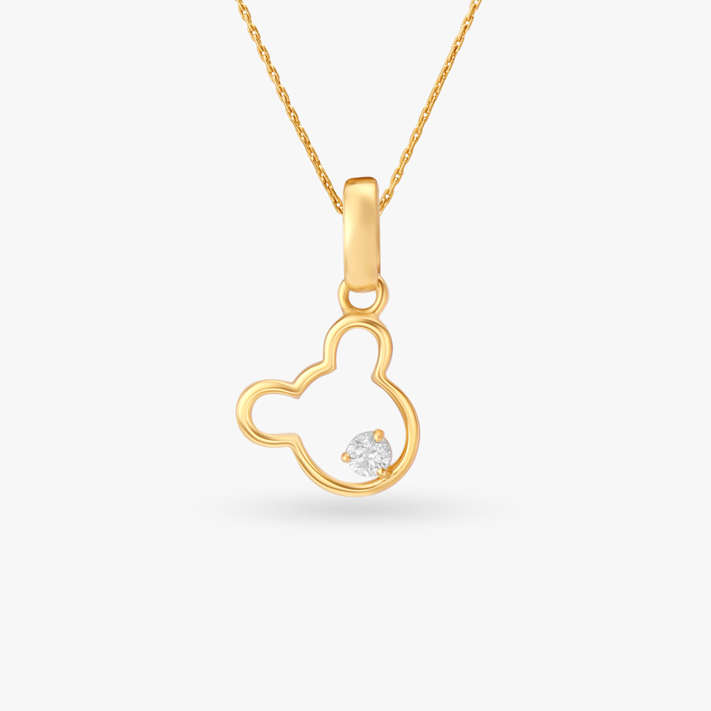 Cute Teddy Bear Diamond Pendant for Kids