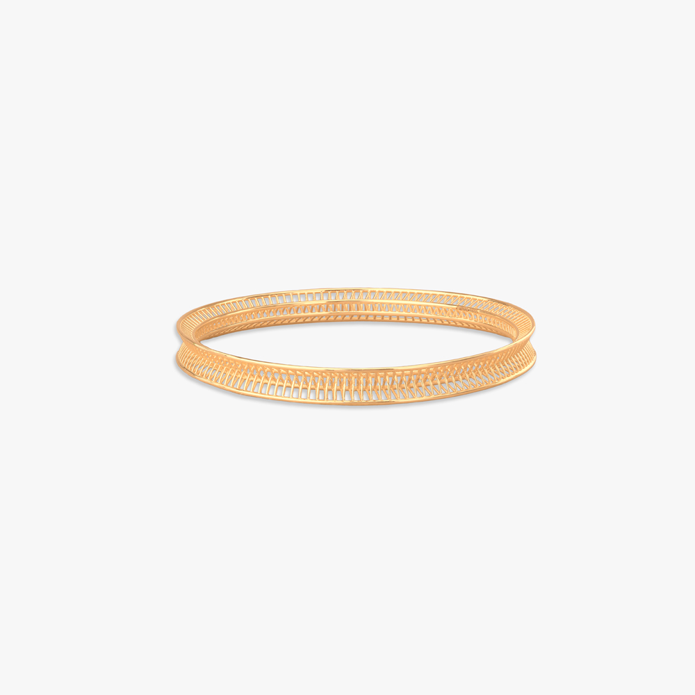 Sleek Grid Gold Bangle