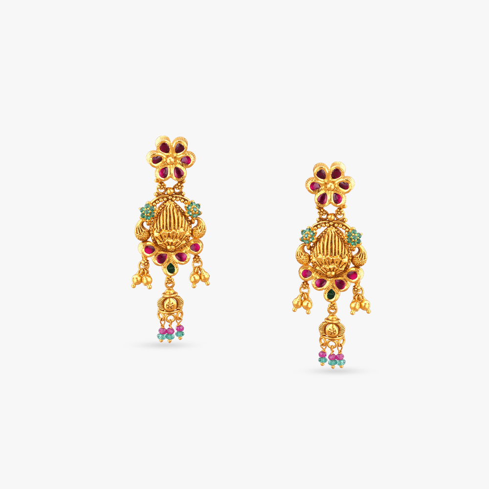 Royal Essence Gold Drop Earrings