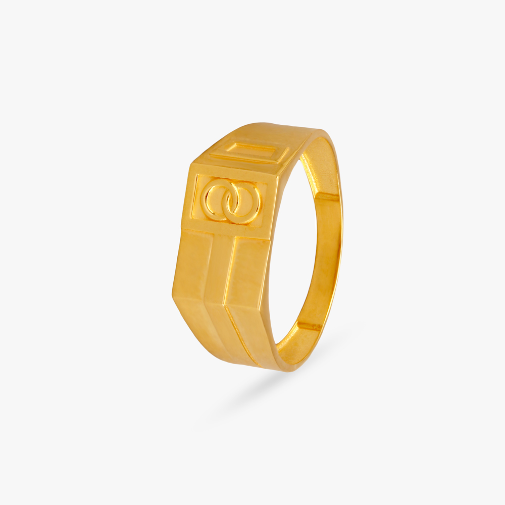 Endless Circle Gold Finger Ring for Men