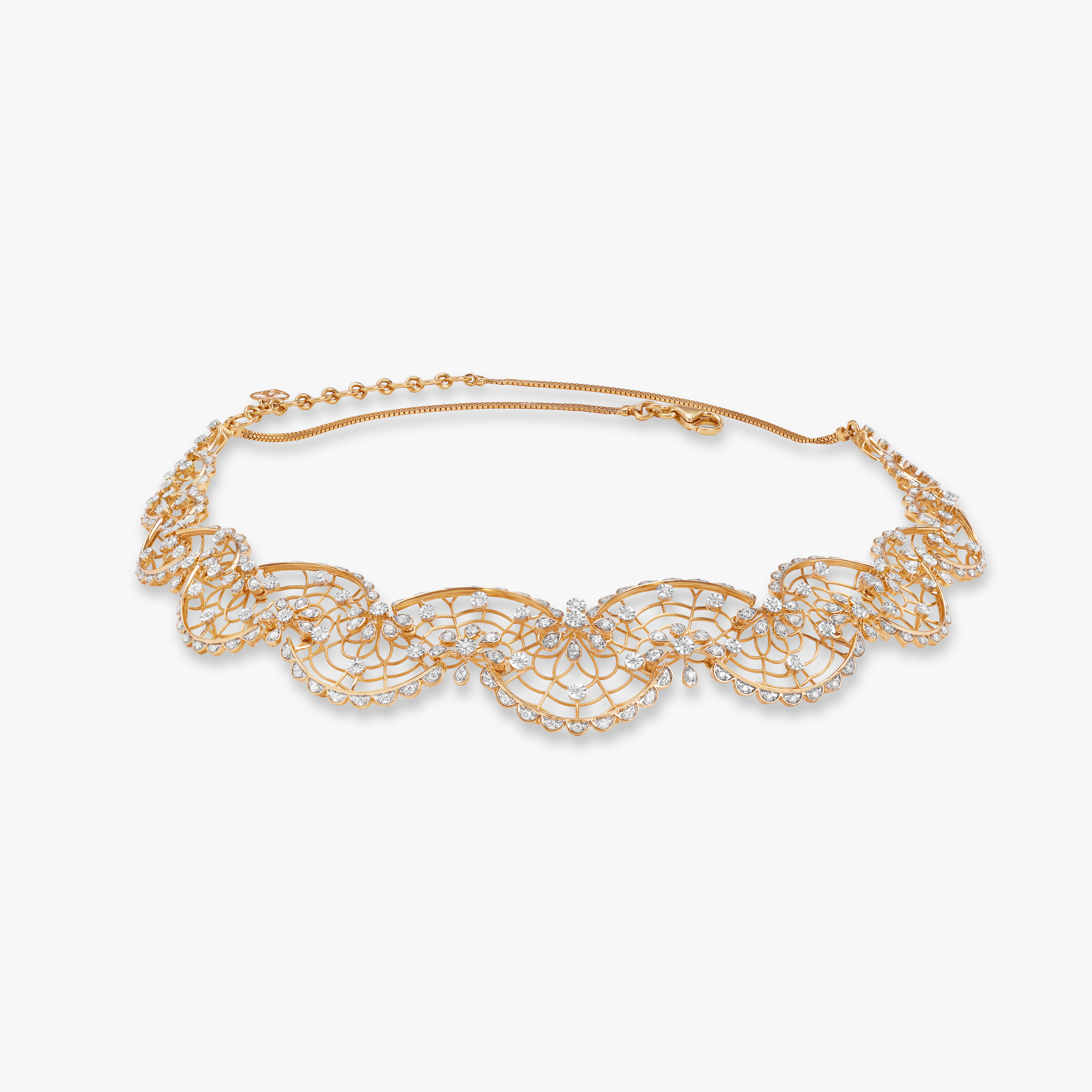 Scallop Tide Diamond Necklace Set