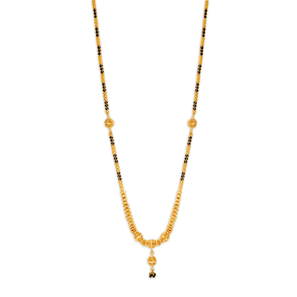 

Intricate Yellow Gold Beaded Mangalsutra